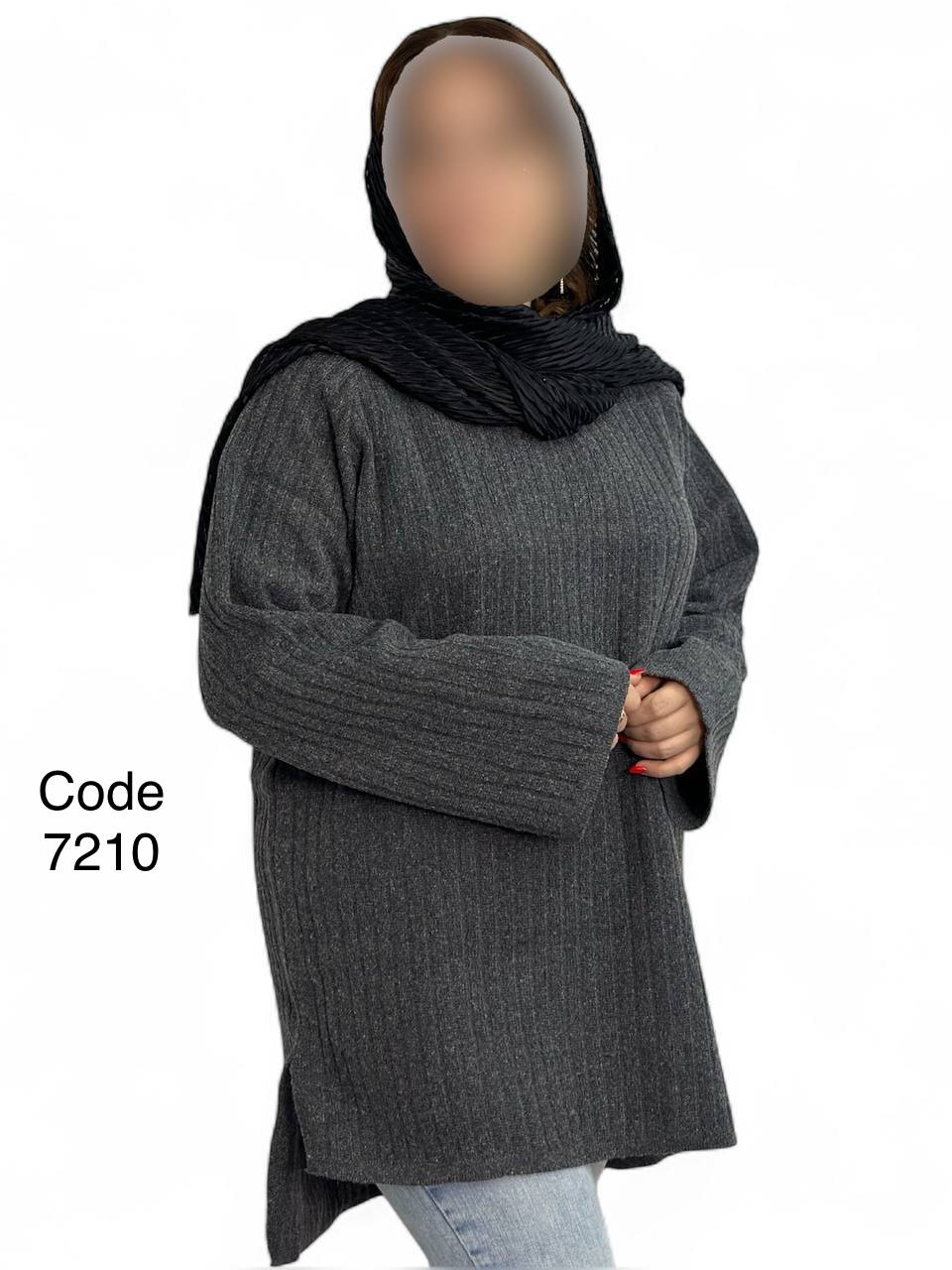 شوميز بافت قواره دار 7210 ذغالي